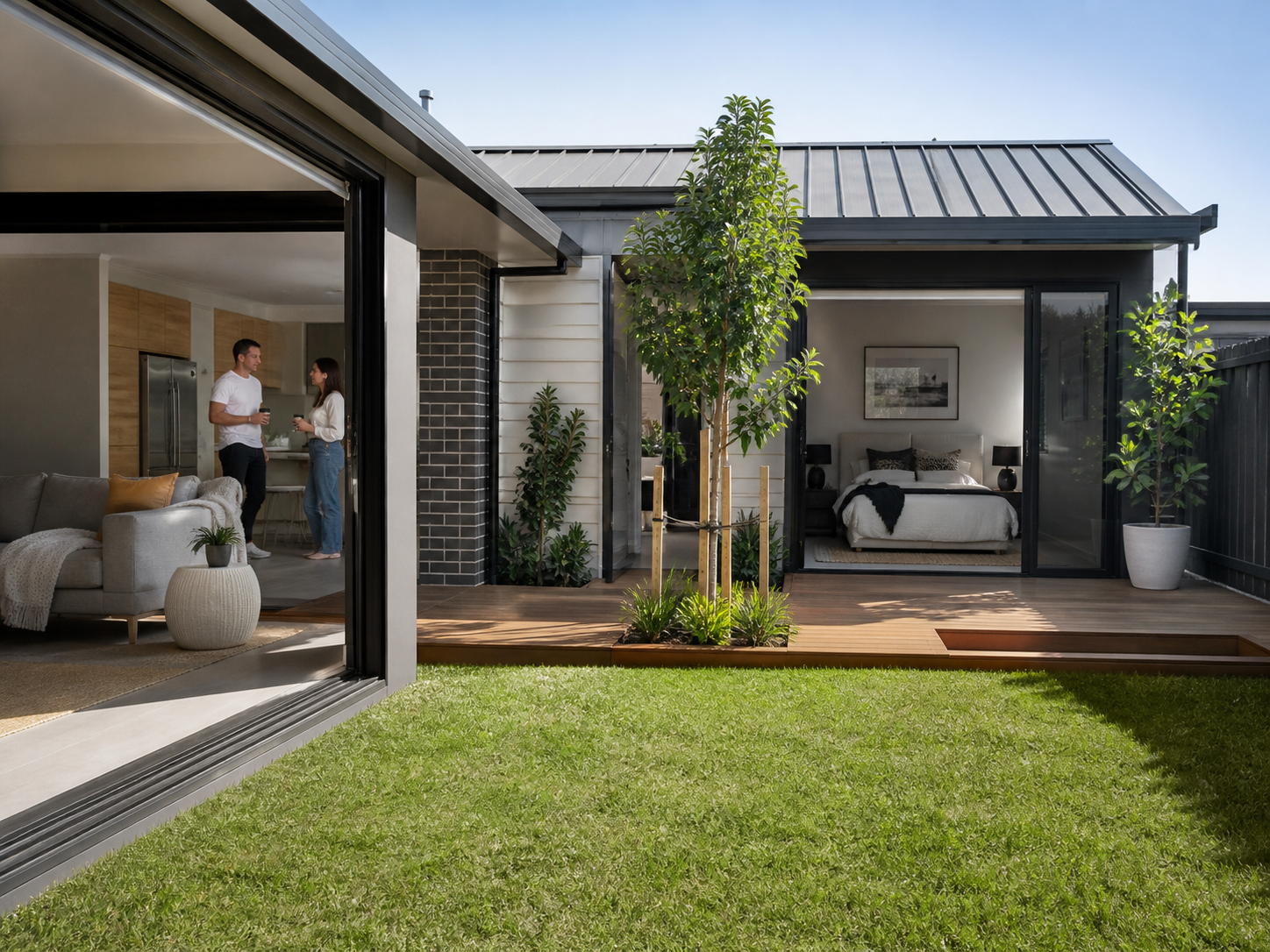 Dual key property floor plan showing two separate self-contained living spaces