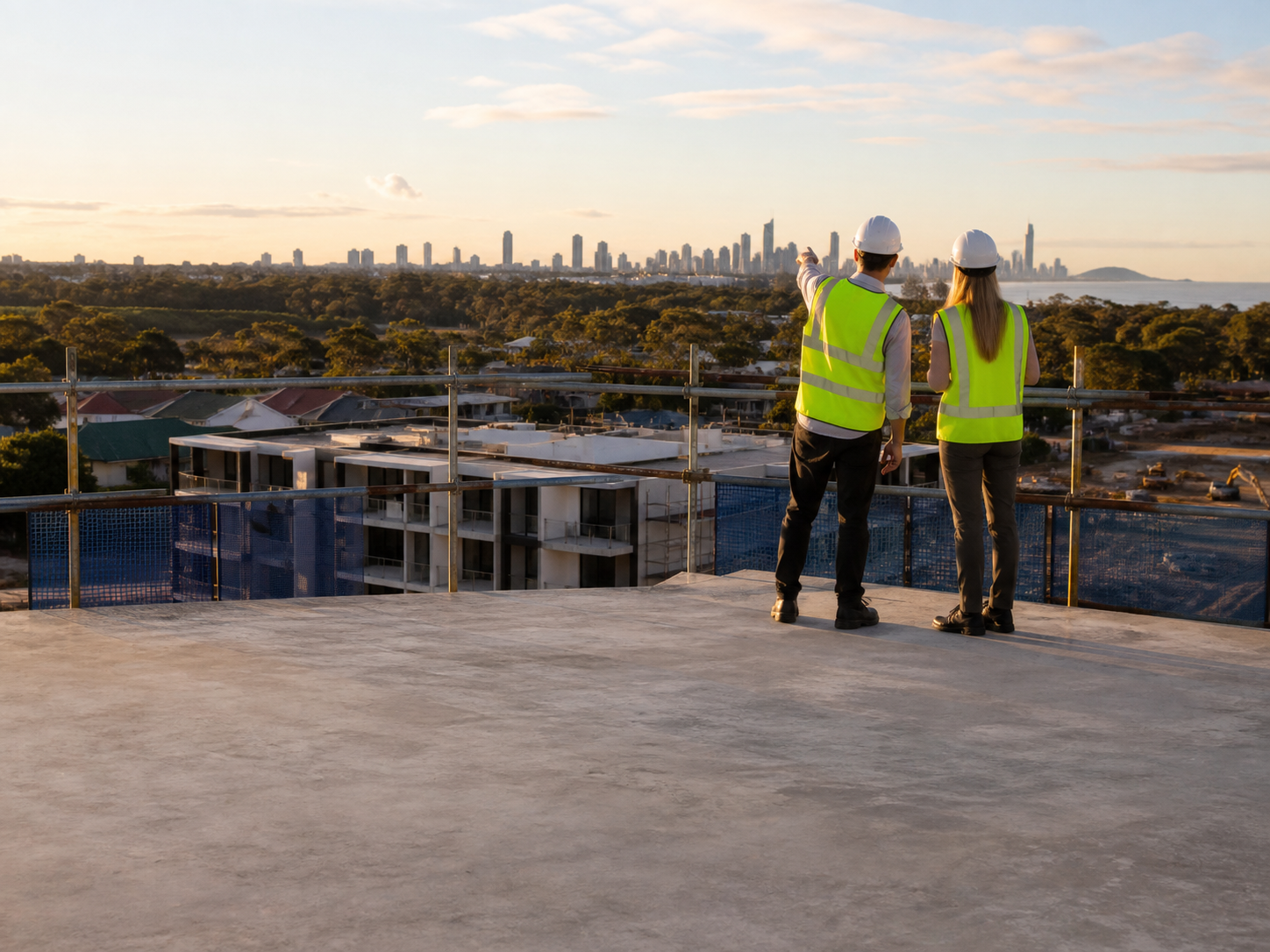 Construction site with loan documents representing LVR in property development